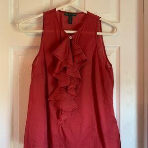 Red cotton sleeveless top